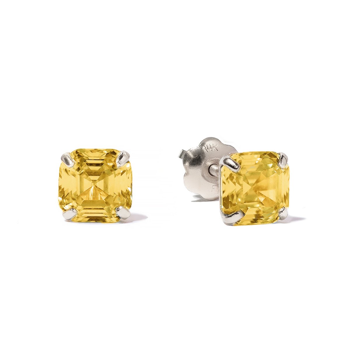 Pure 14K Solid Yellow Gold cheapest Earrings | 1CT Yellow Topaz Earrings | Round Cut Topaz | Created Topaz | Yellow Stud Earrings | Push Back