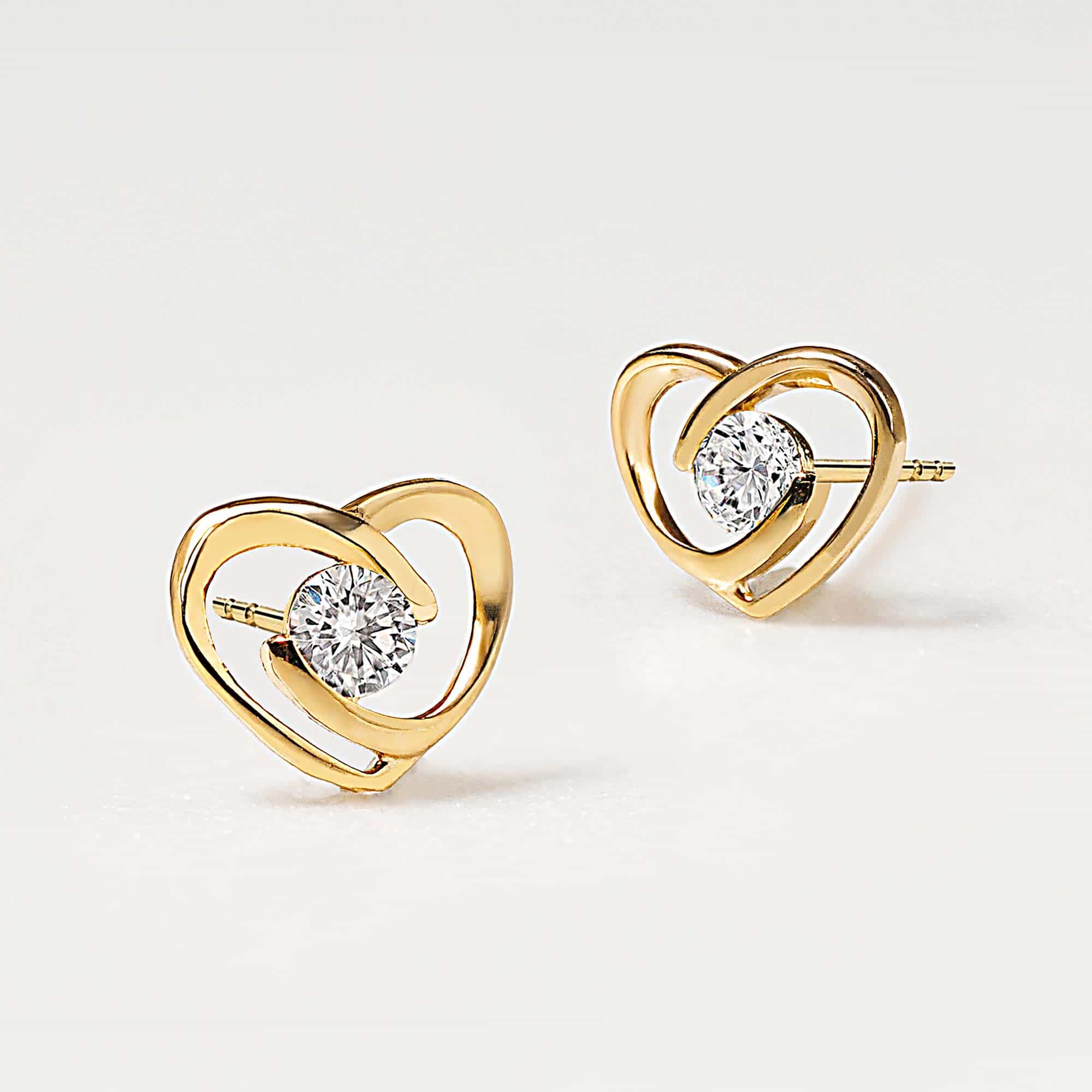 Mini Heart Outline Pavé Studs