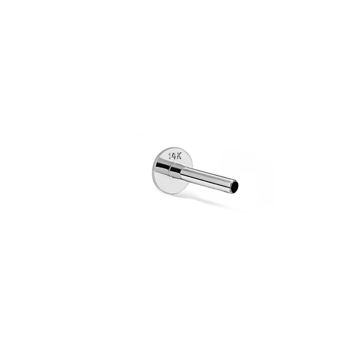 14K White gold flat back post