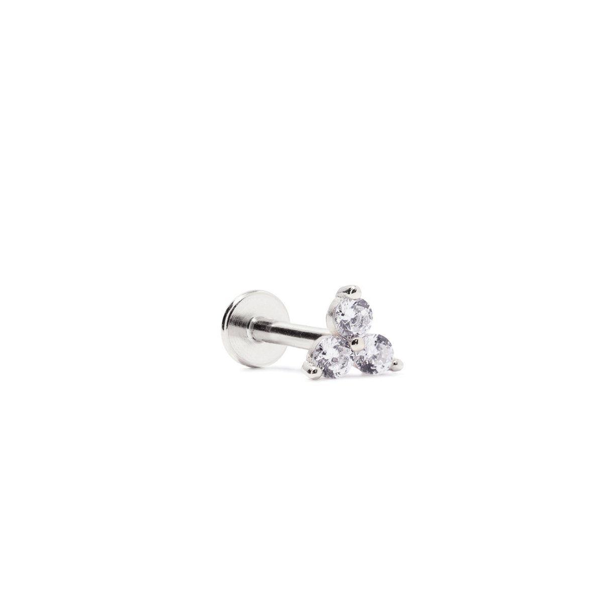 Sterling Silver Pavé Flat Back Stud