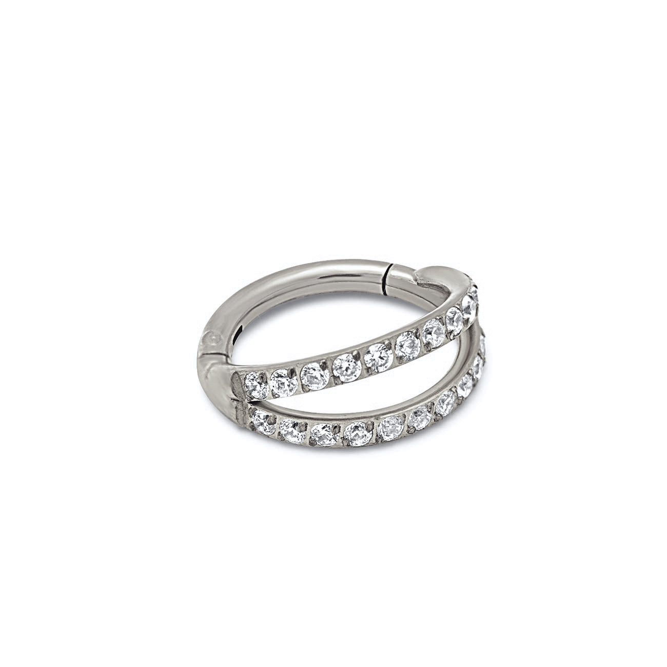 Double Pavé Hoop Earring