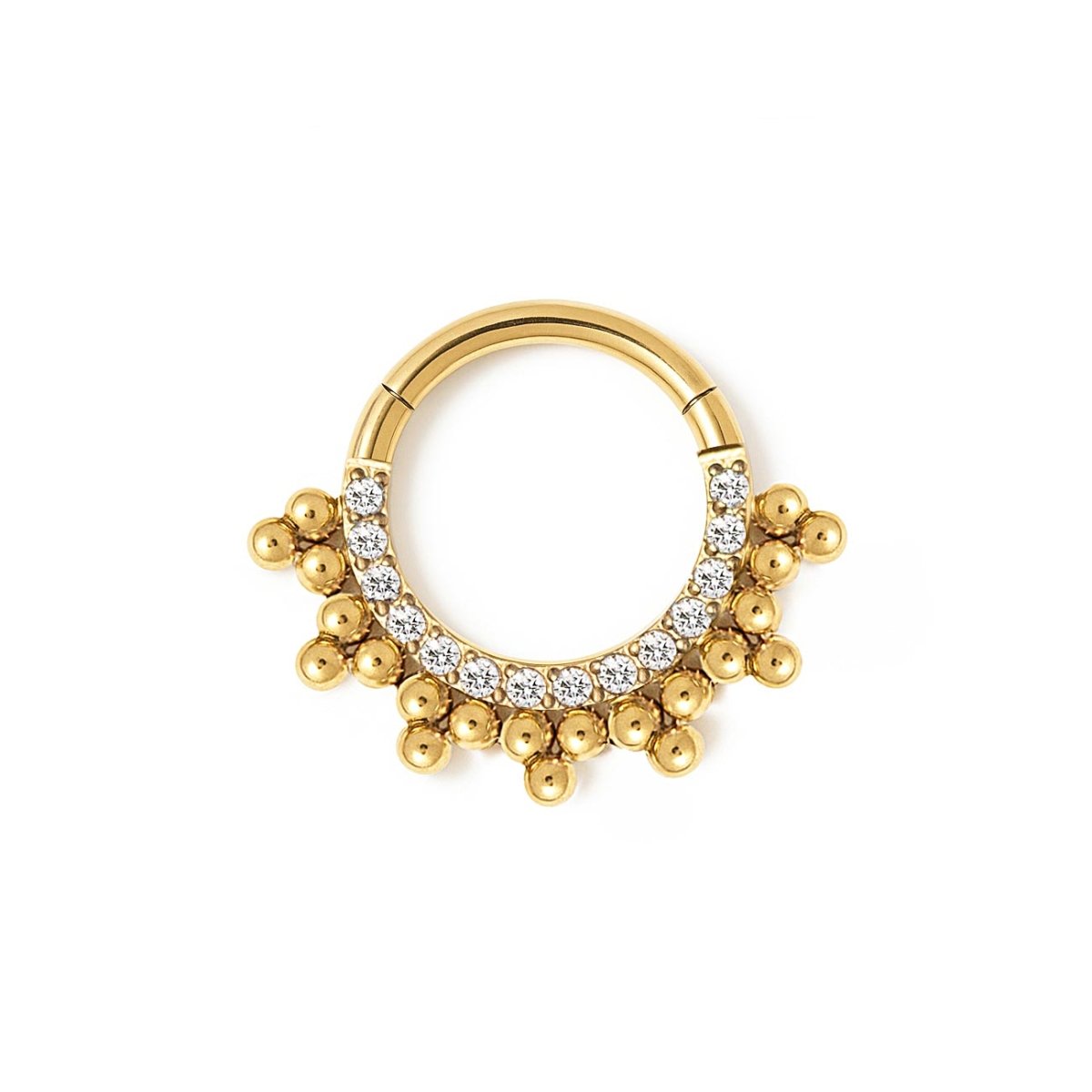 Pave Beaded Half Clicker Hoop