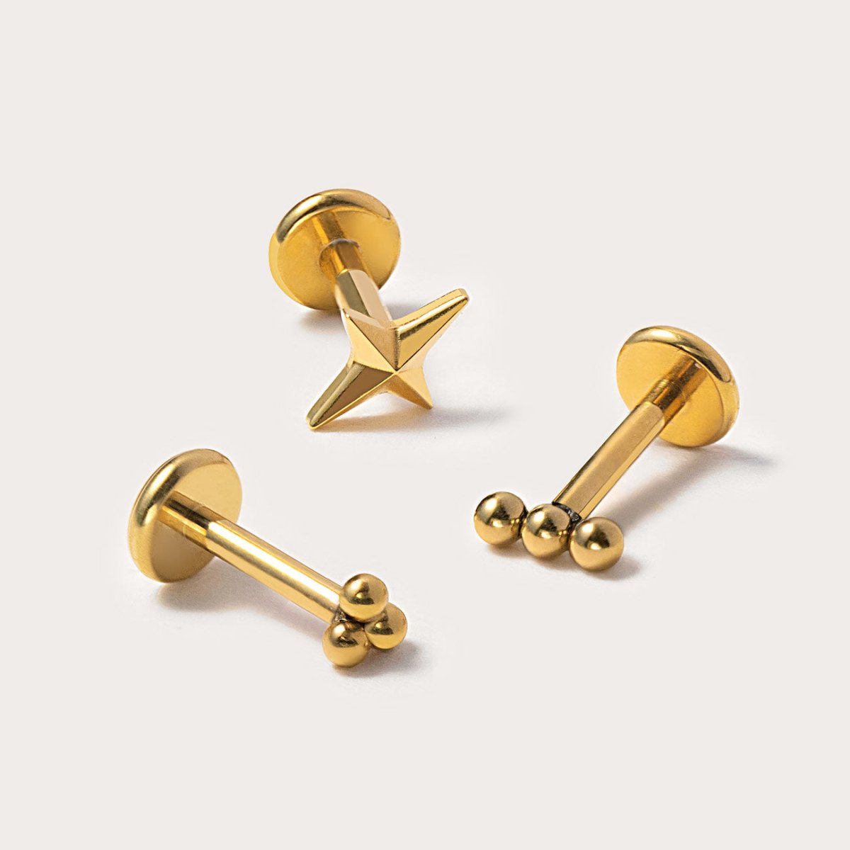 Tiny Trinity Ball Flat Back Stud
