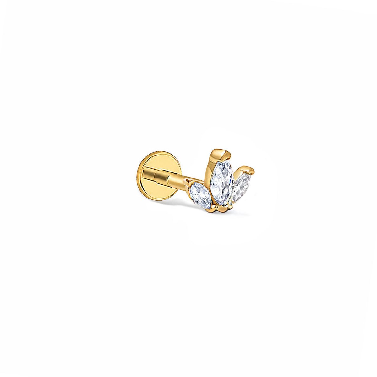 Trio Marquise Flat Back Earring