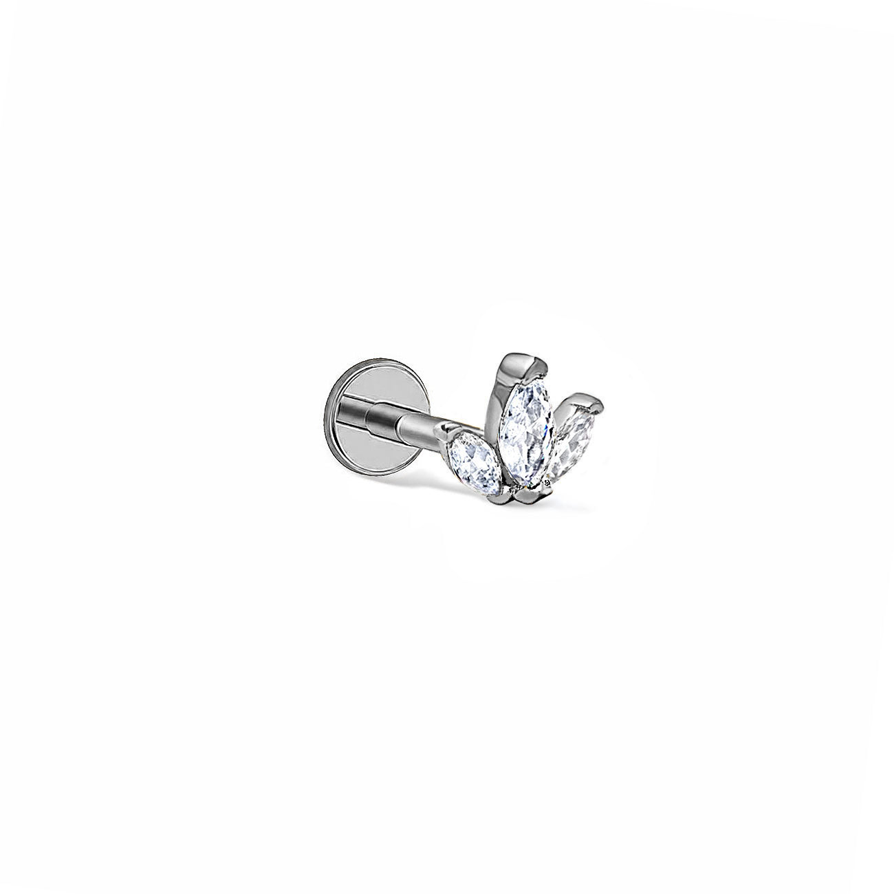 Trio Marquise Flat Back Earring