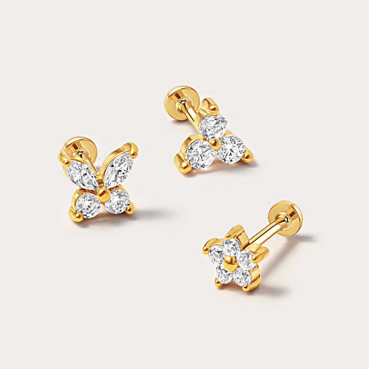 Crystal Butterfly Flatback Stud