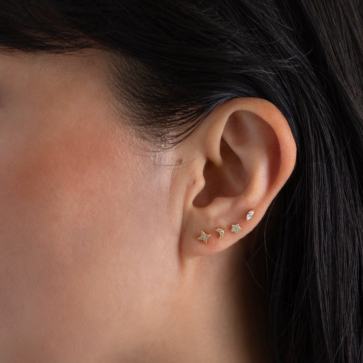 Crystal Star Flare Flat Back Stud