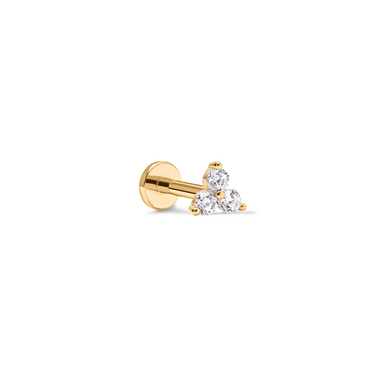 Clover Pavé Flat Back Stud