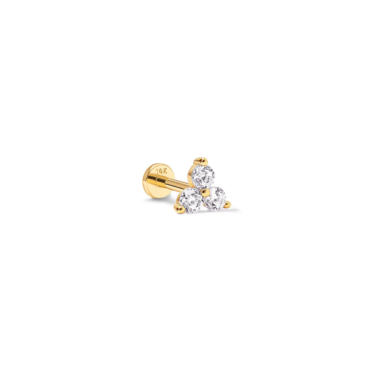 Clover Pavé Flat Back Stud
