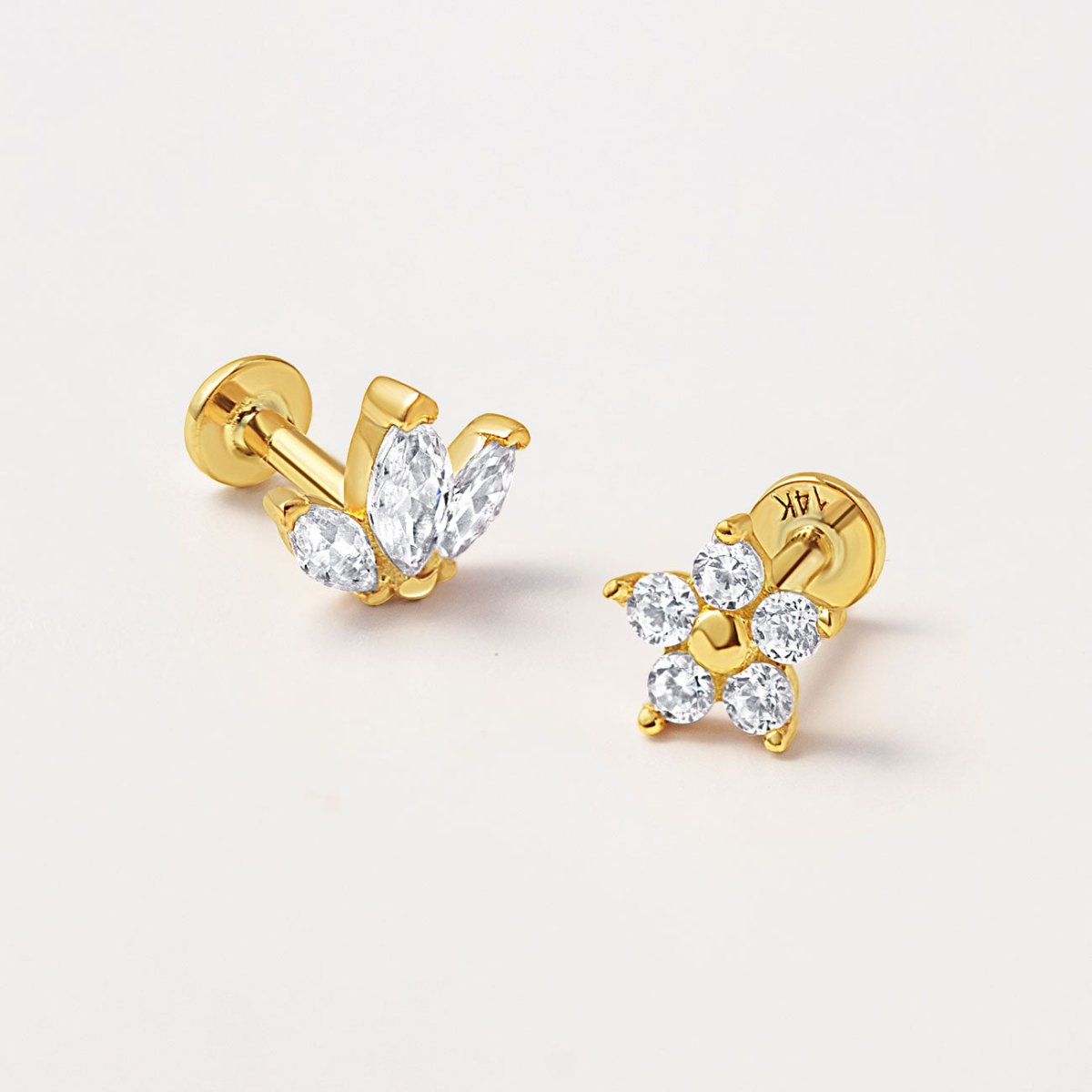 Crystal Flower Flat Back Stud