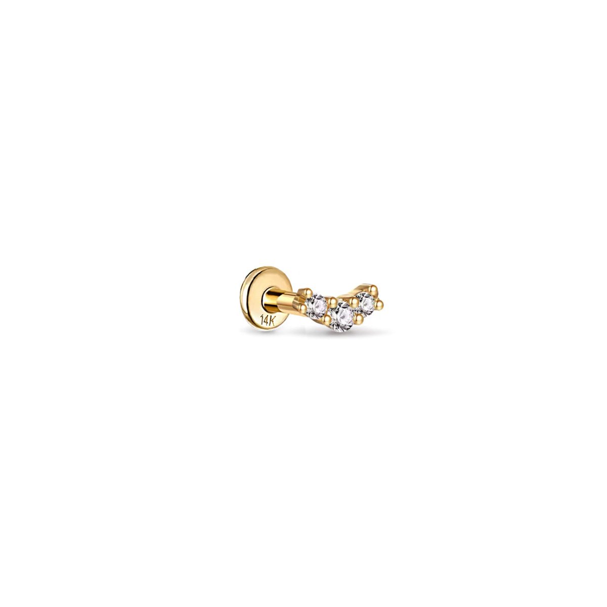 Micro Curve Pavé Flat Back Stud
