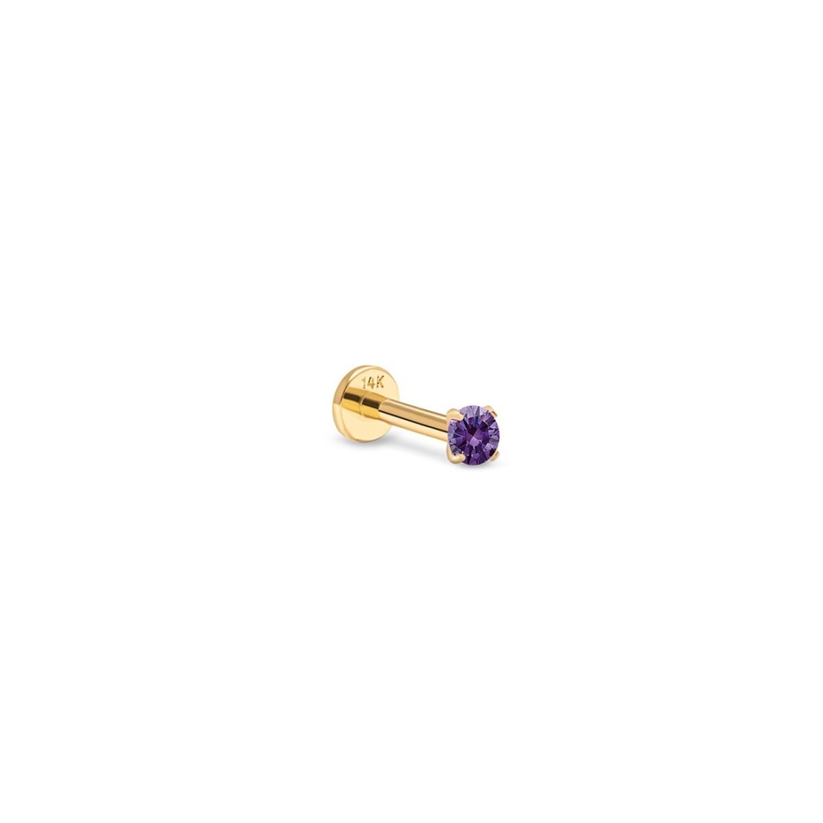 Tiny Gemstone Flatback Stud Amethyst
