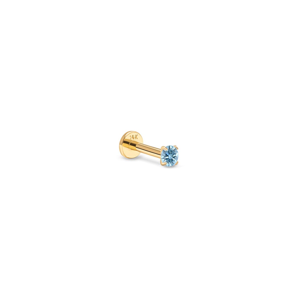 Tiny Gemstone Flatback Stud Aquamarine