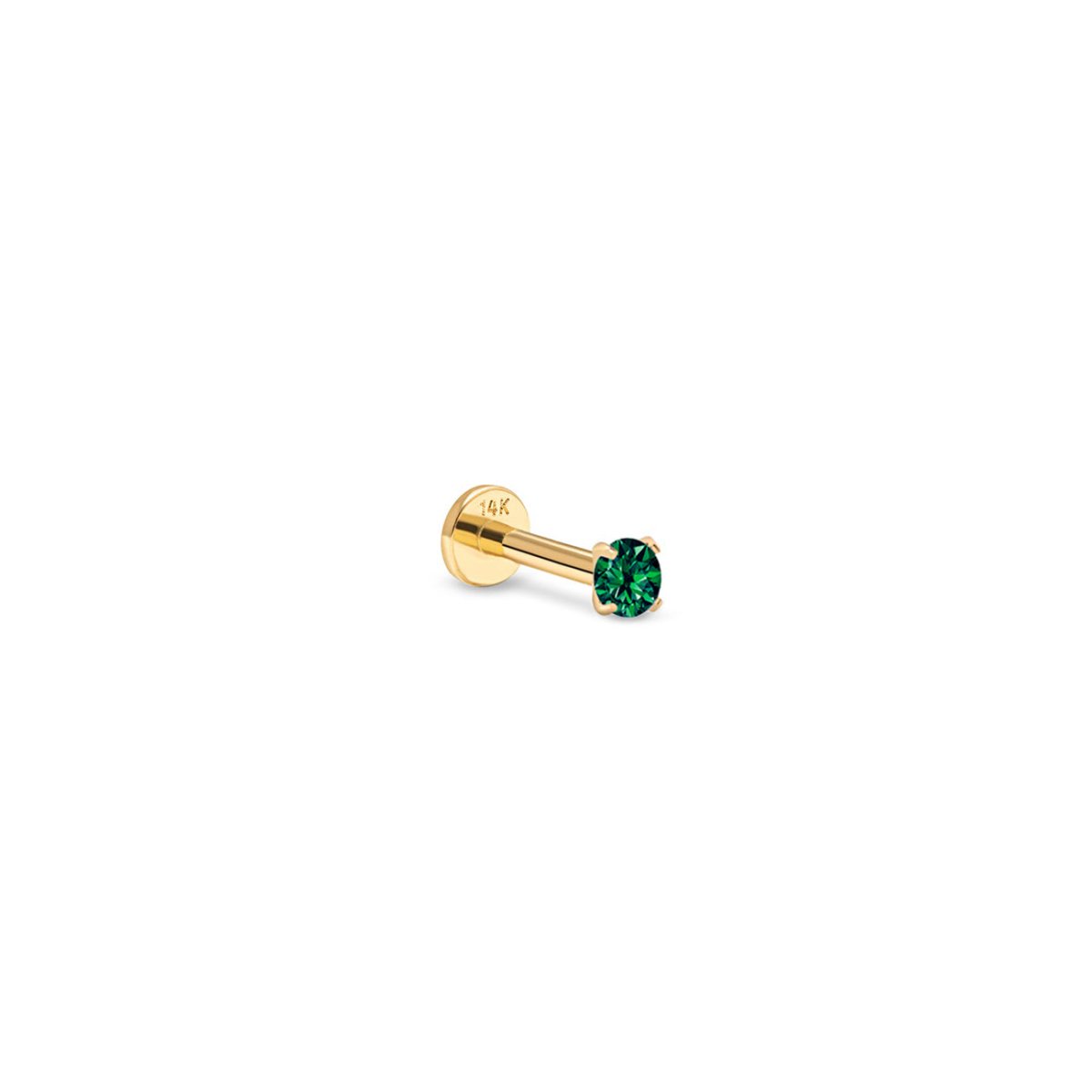 Tiny Gemstone Flatback Stud Emerald