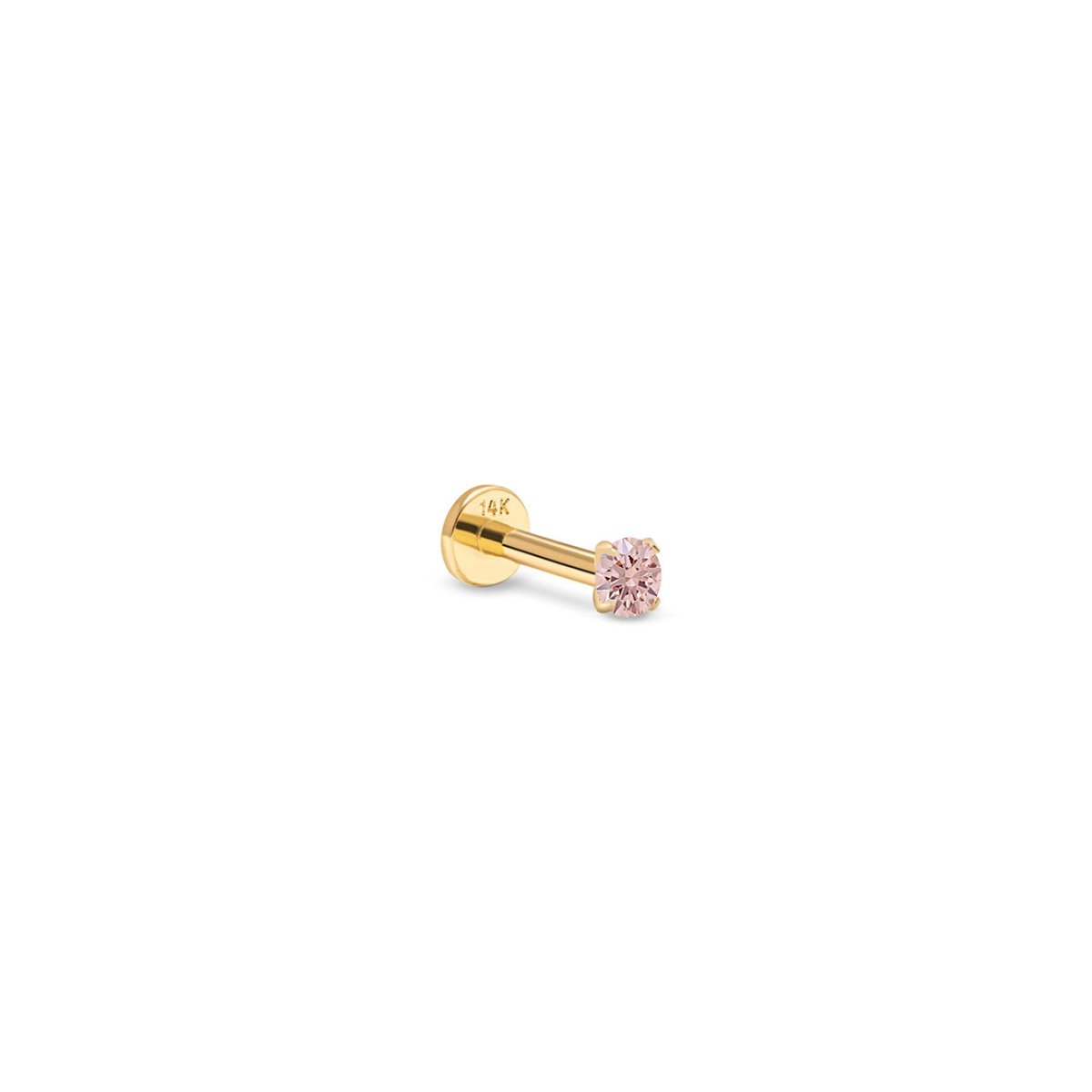 Tiny Gemstone Flatback Stud Pink Sapphire