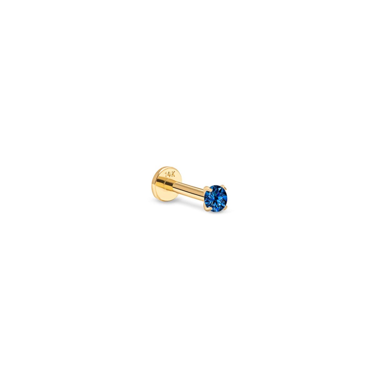 Tiny Gemstone Flatback Stud Blue Sapphire