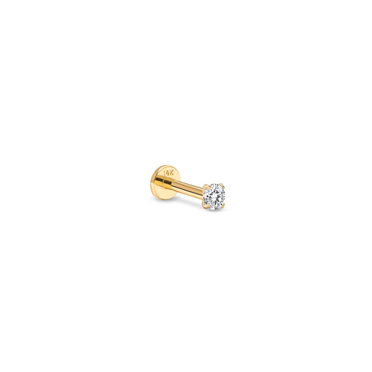 Tiny Pavé Flat Back Single Stud White Zirconia