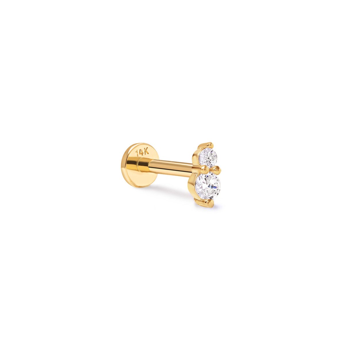 Micro Duo Pavé Flat Back Stud