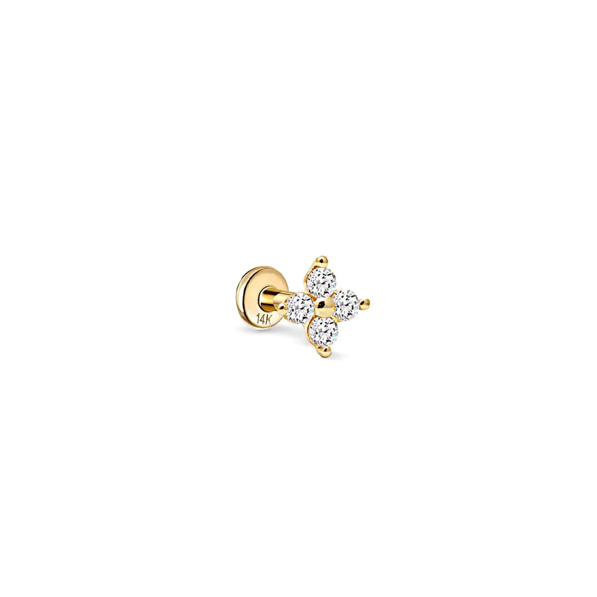 Tiny Flor Pavé Flatback Stud