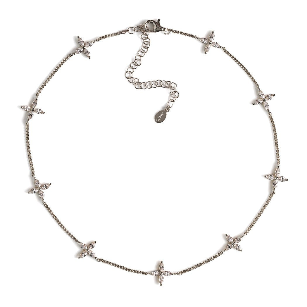 Fleur Crystal Choker, Necklaces - AMY O. Jewelry