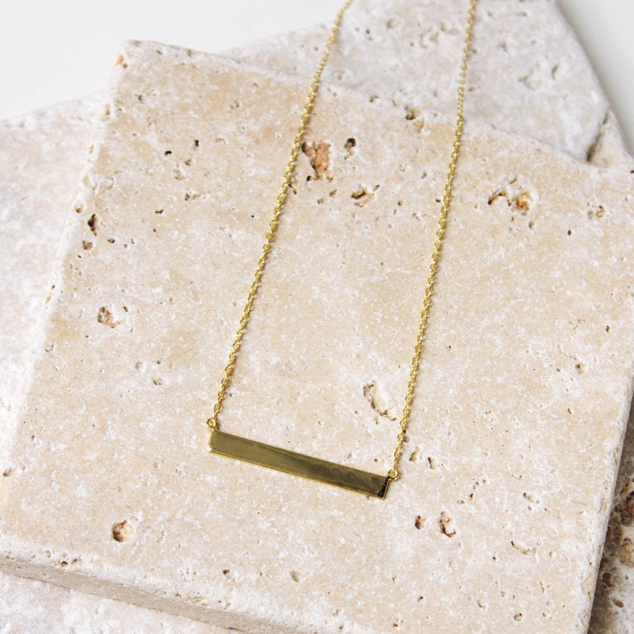 Dainty Horizontal Bar Necklace, Necklaces - AMY O. Jewelry