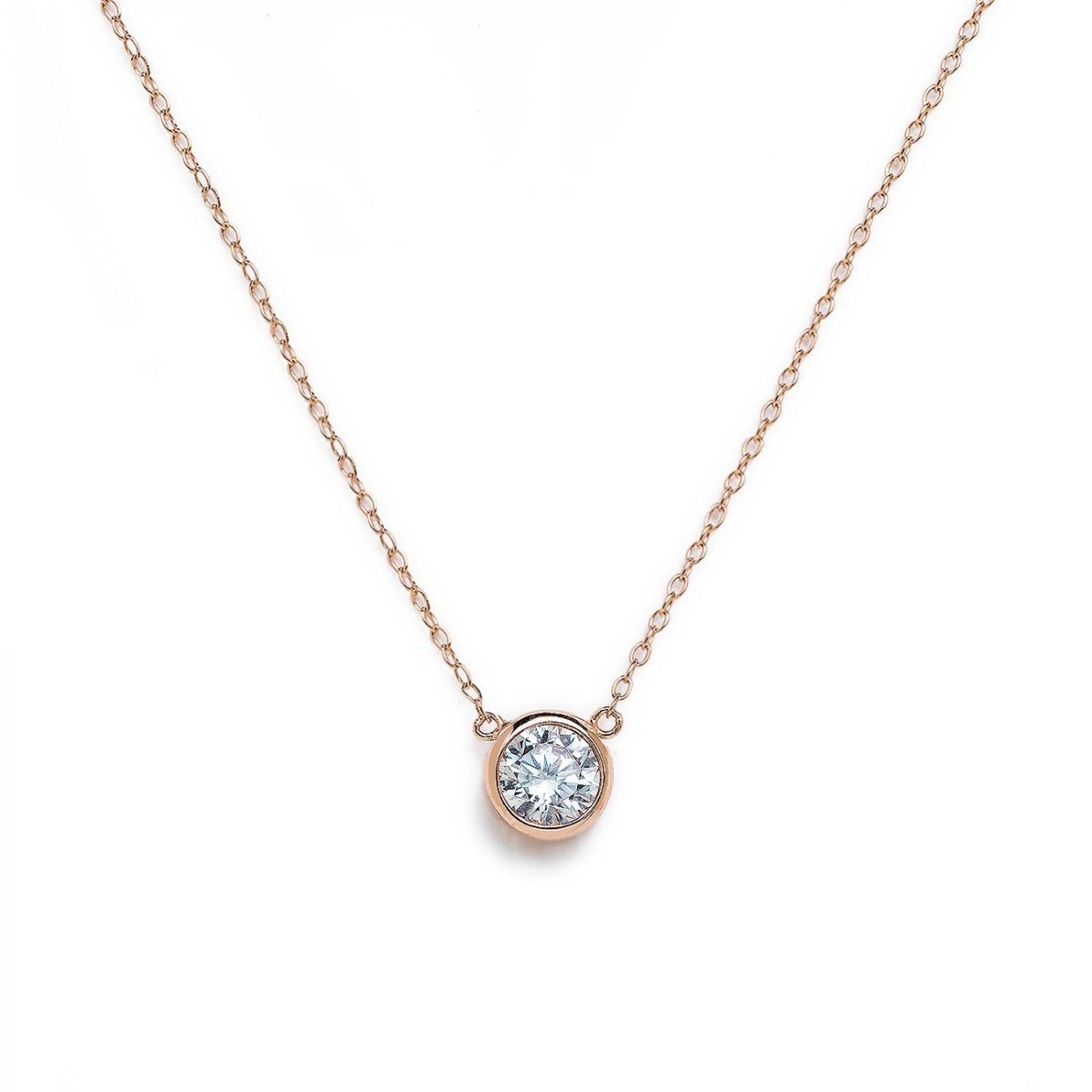 Solitaire Necklace White Zirconia
