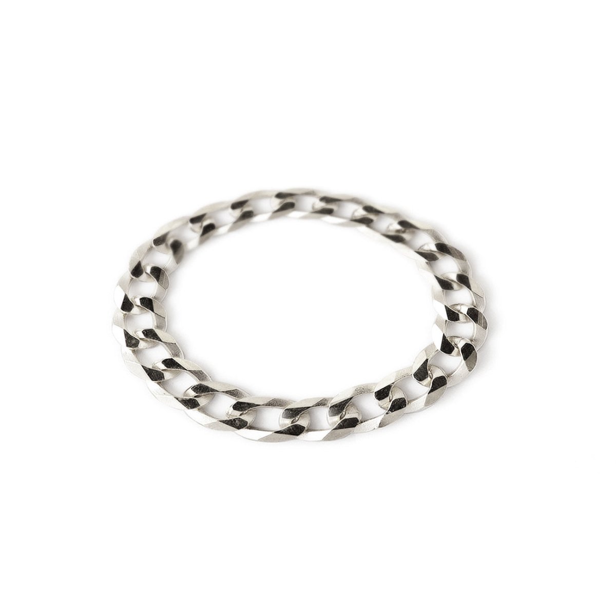 Sterling Silver Rings Chain, Curb Chain Ring