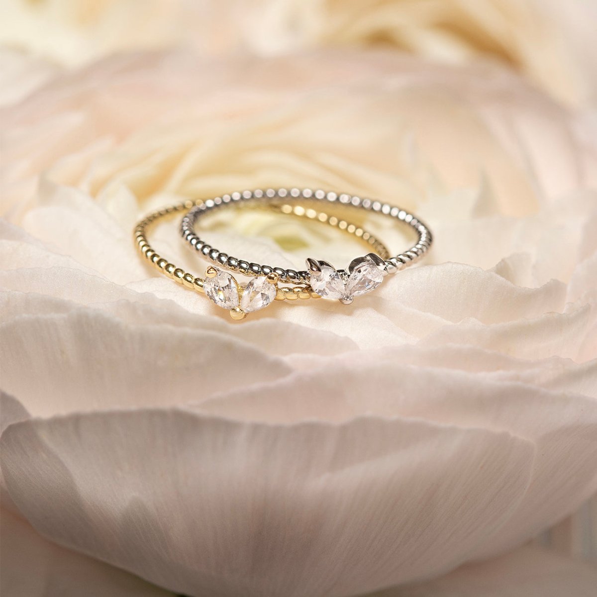 Tiny Pear Heart Ring