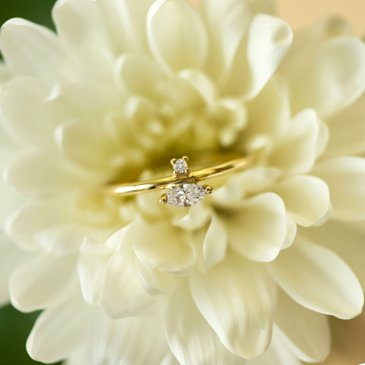 Marquise Band Ring White Zirconia