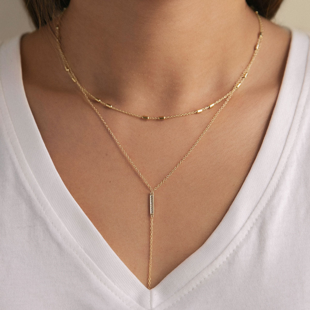 Deux Choker and Bar Lariat Duo
