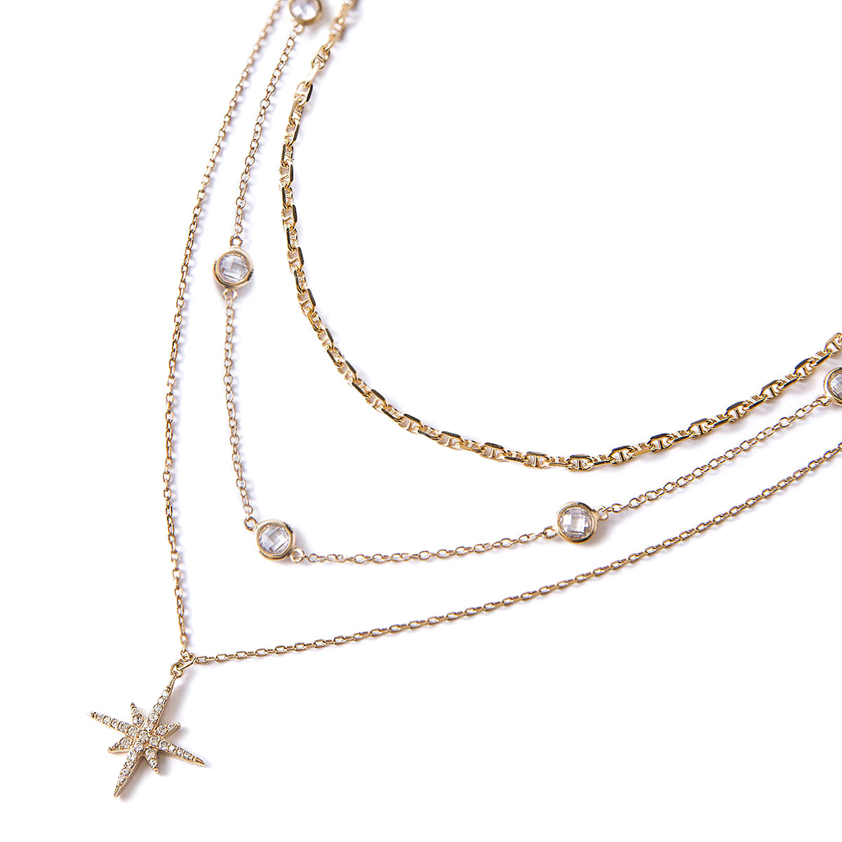 Amyo Gold Layered Necklace Set