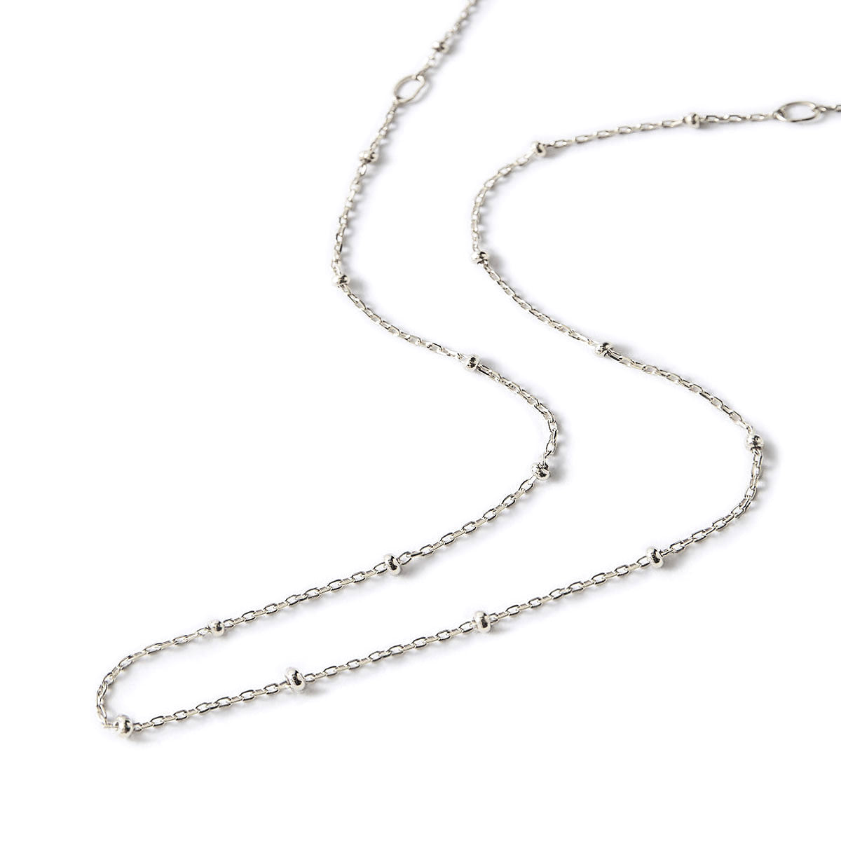 Mini Dainty Ball Chain Necklace 14K White Gold / 16 - 18 Adjustable by Baby Gold - Shop Custom Gold Jewelry