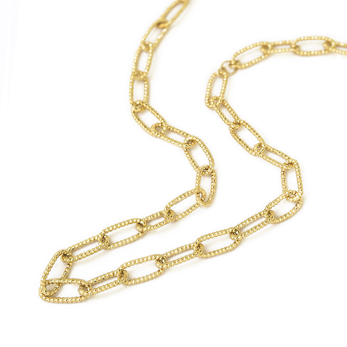 Textured Gold Chunky Link Chain Necklace