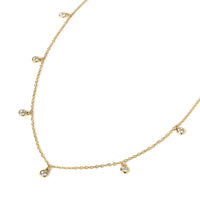 Gold Tiny Dangle Crystal Necklace