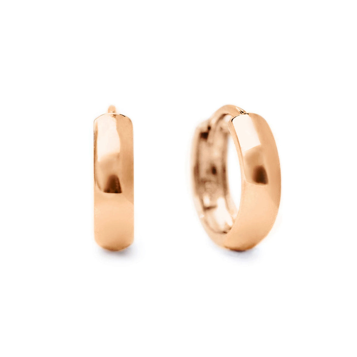 14k rose gold on sale huggie hoop earrings