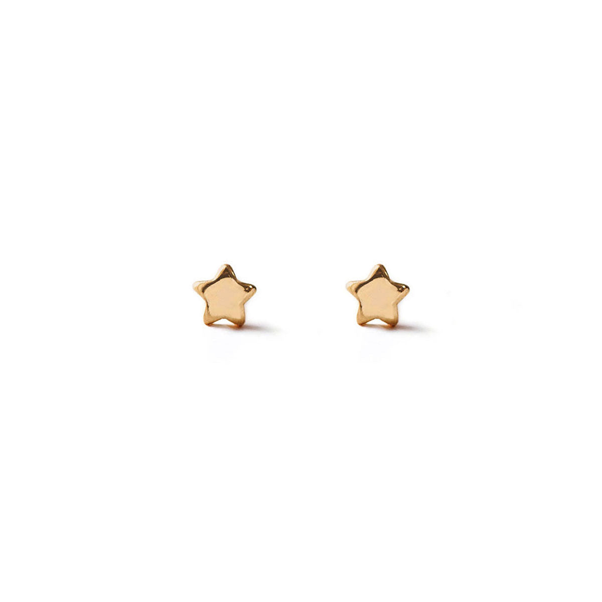 14K Gold Tiny Diamond Star Studs 14K Rose Gold