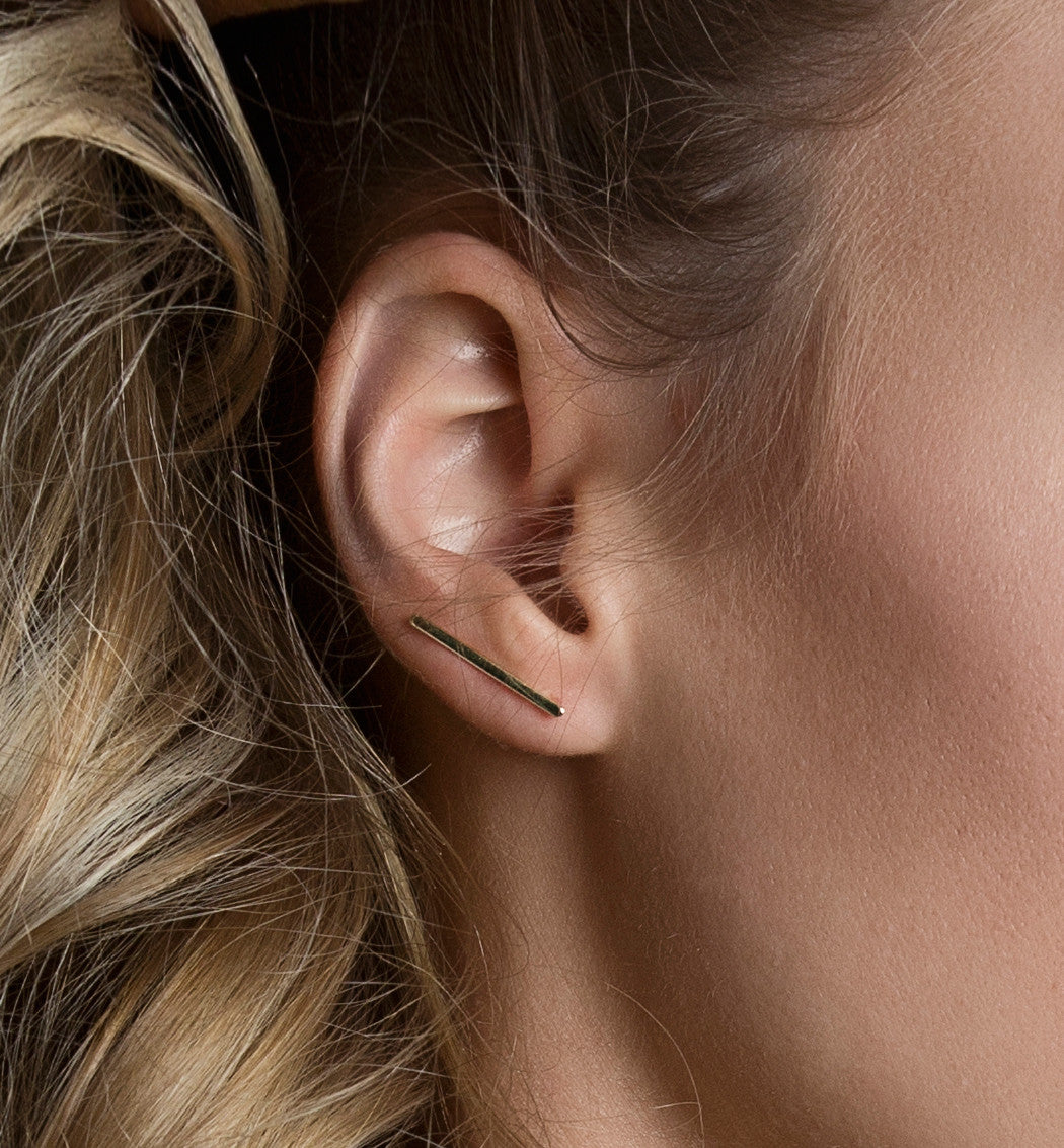 Bar Ear Climber Earrings, Earrings - AMY O. Jewelry