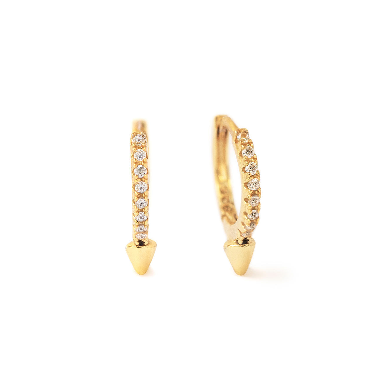 Gold Vermeil Tiny Spike Huggie Earrings