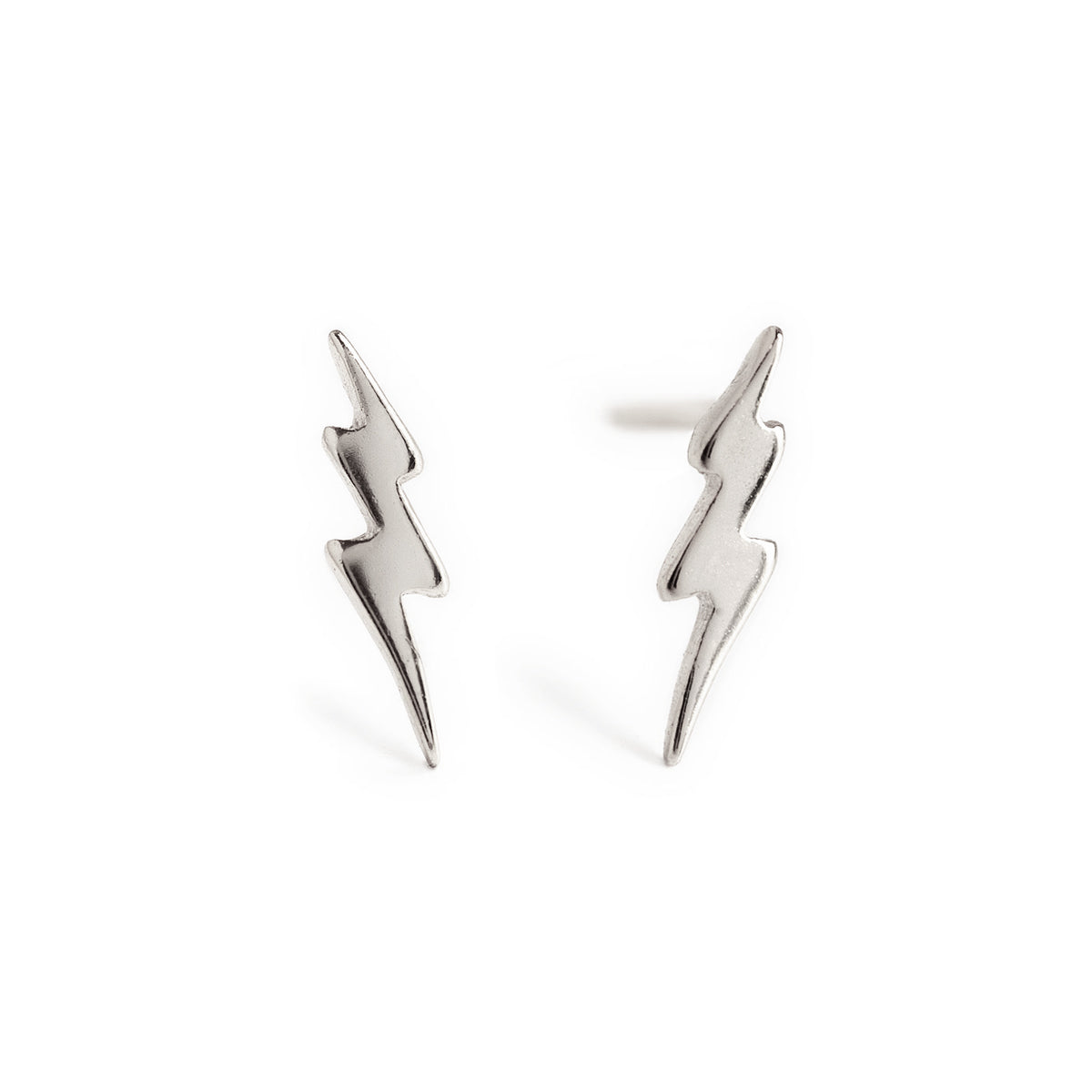 White Lightning Bolt Clip-On Earrings