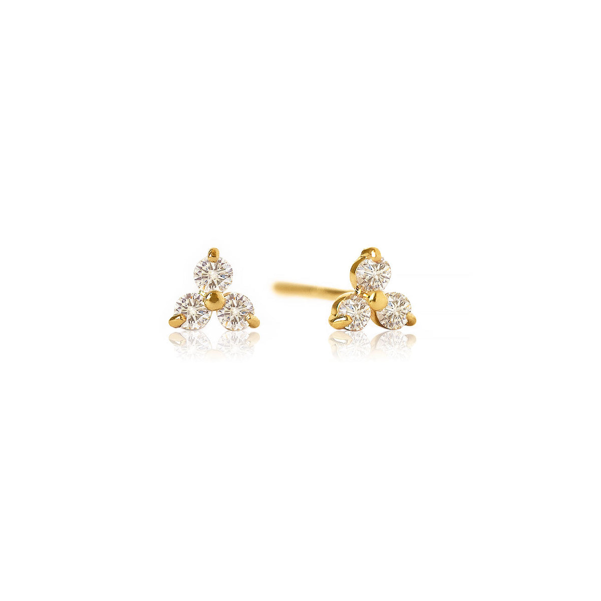 Diamond Monstera Plant Stud Earrings, 14K Gold Earrings – AMYO Jewelry