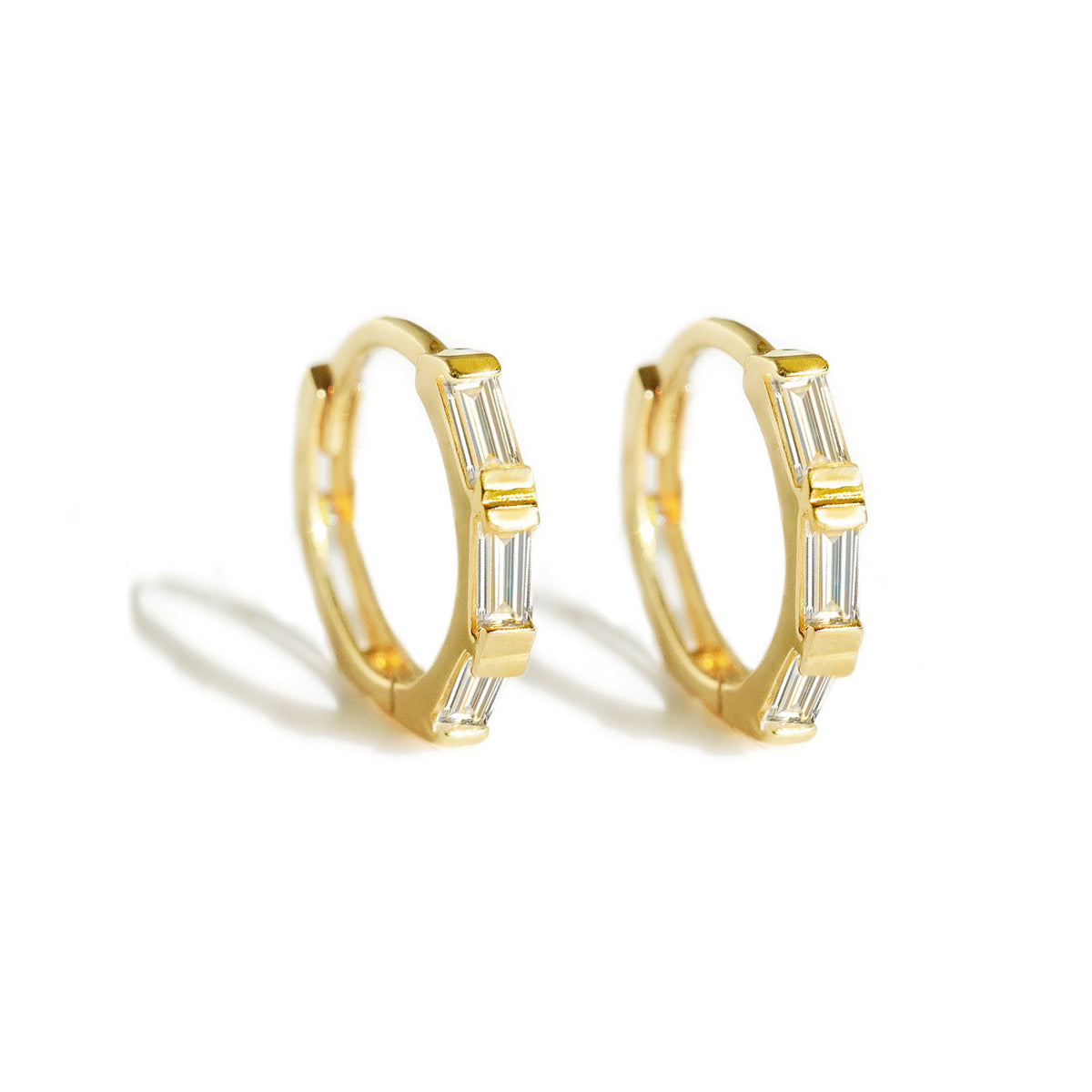 14K Gold Earring, Cartilage Helix Huggie Hoops – AMYO Jewelry