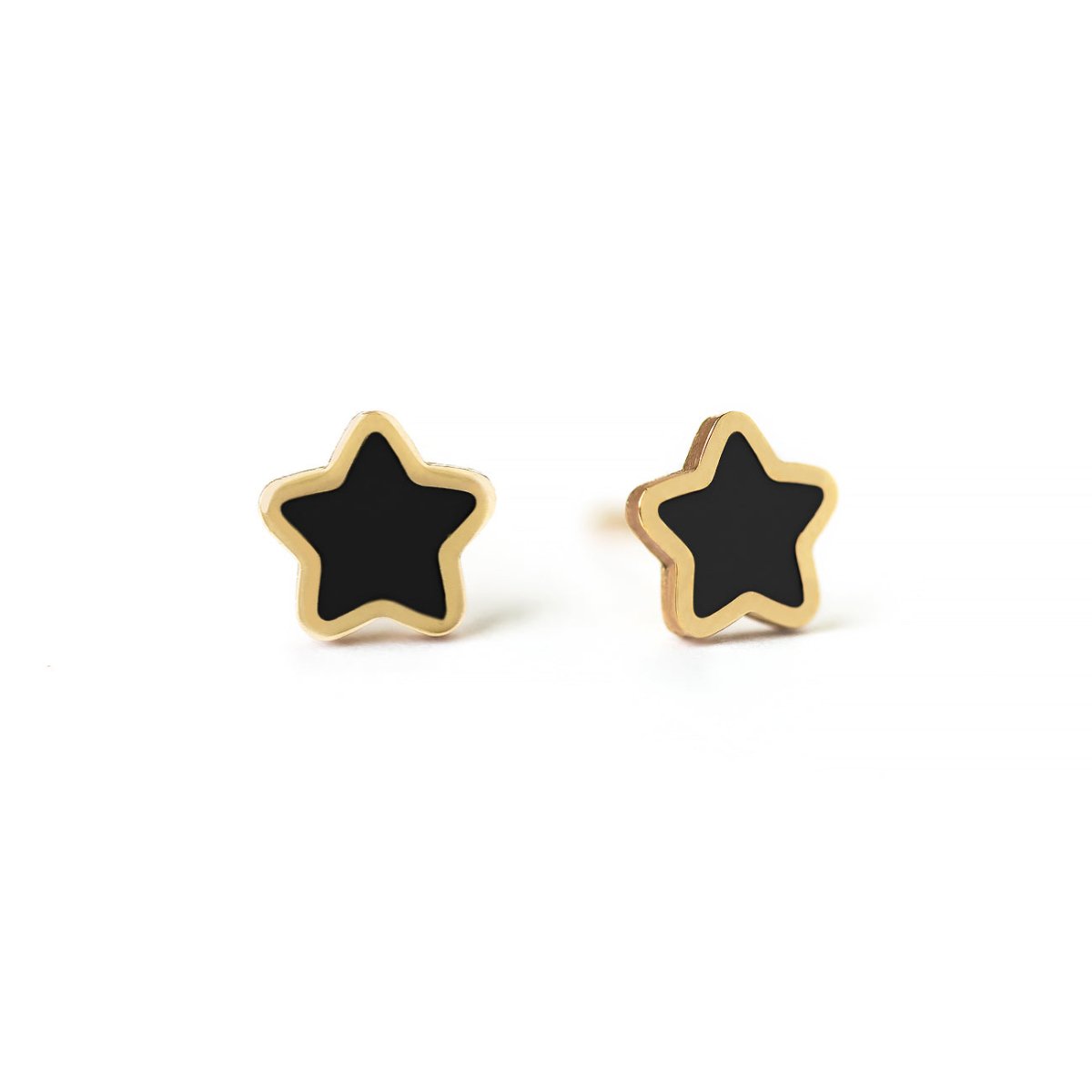 Gemstone Star Studs Onyx