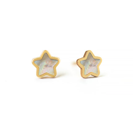 Gemstone Star Studs Mother of Pearl
