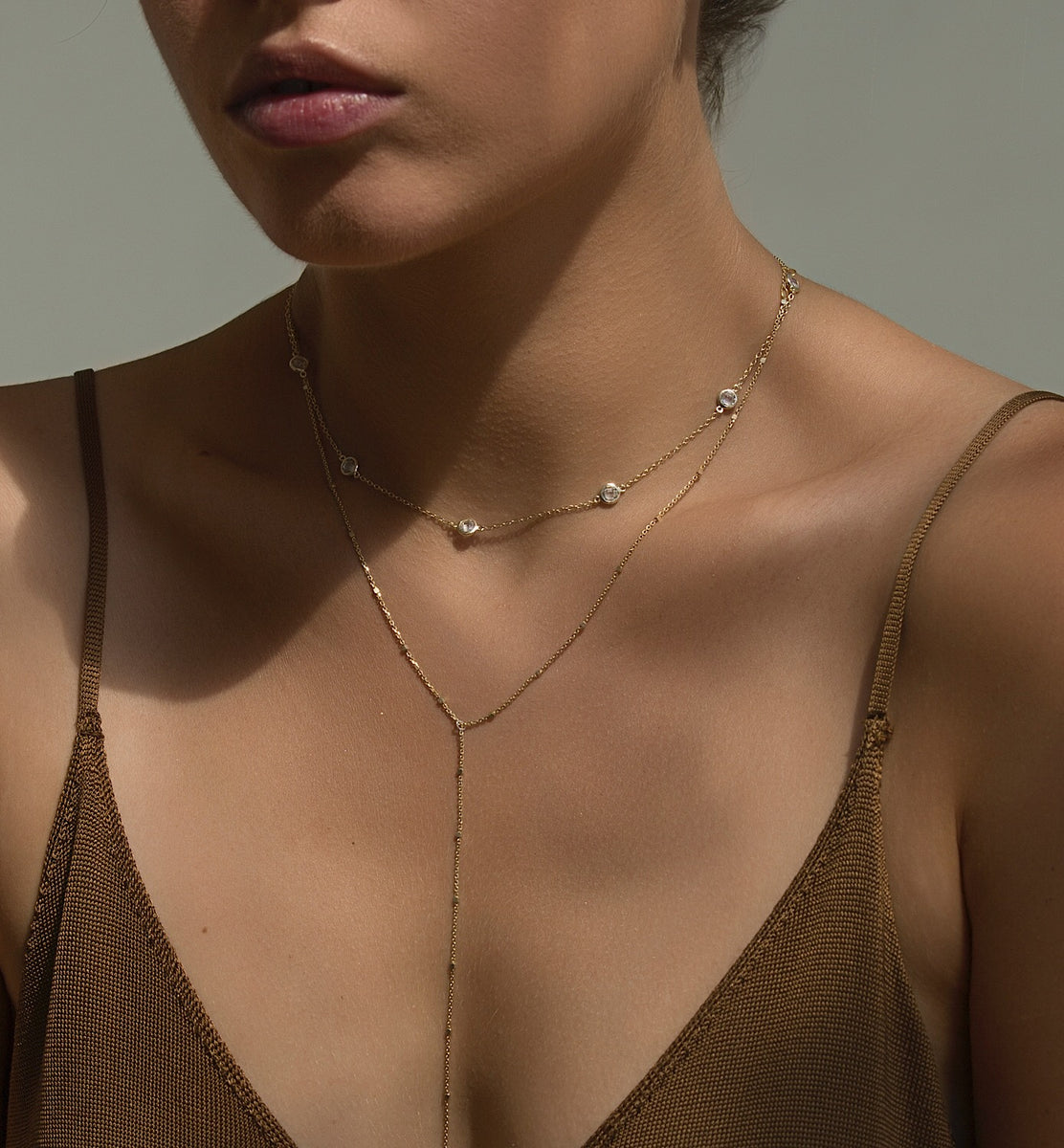 Tiny Crystal Choker | Sienna Petite Crystal Gold Choker | Amy O. Gold / 12-15in (30.5-38cm)