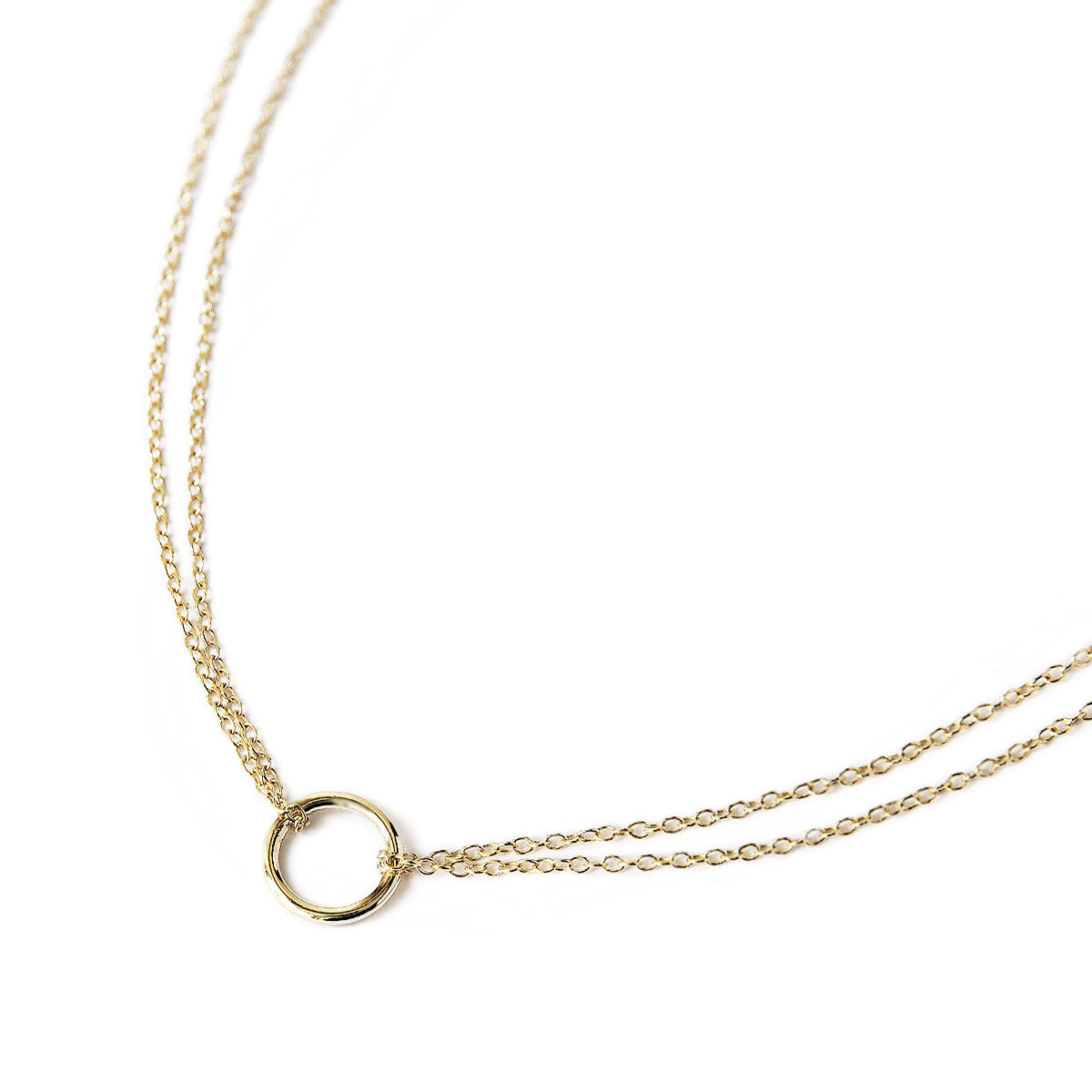 14K Gold Necklace | Eternity Interlocking Open Circle Pendant