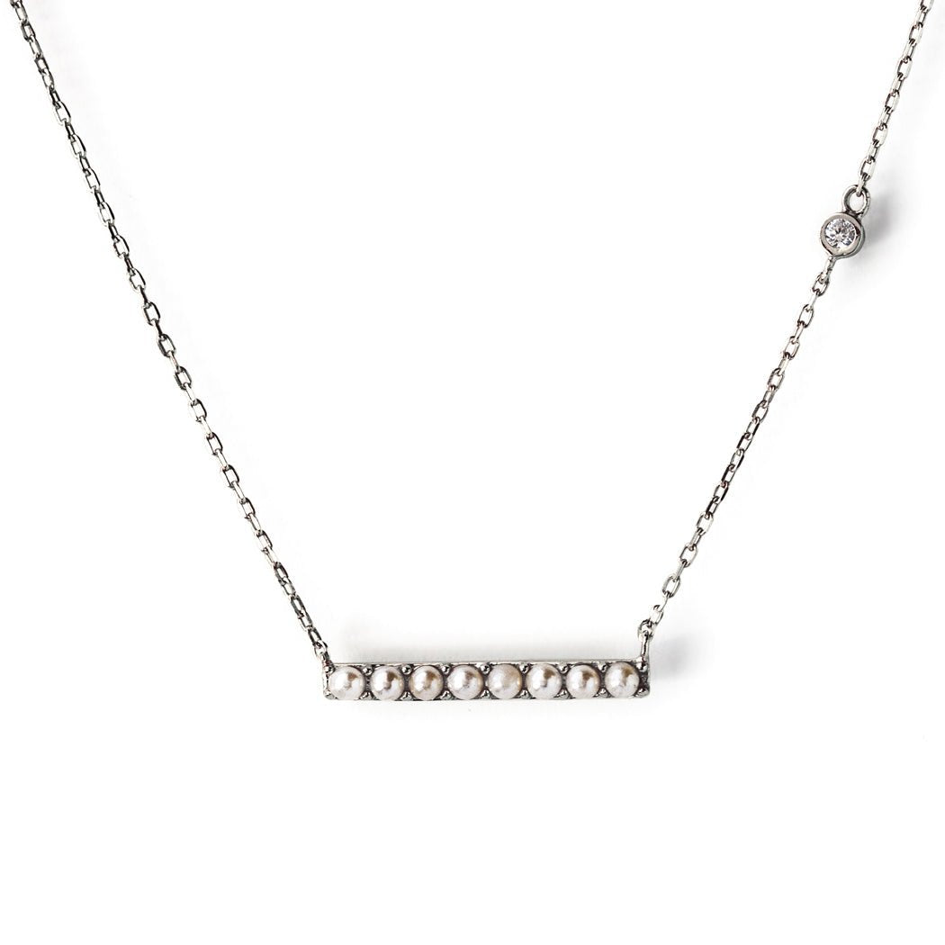 Selene Pearl Bar Necklace, Necklaces - AMY O. Jewelry
