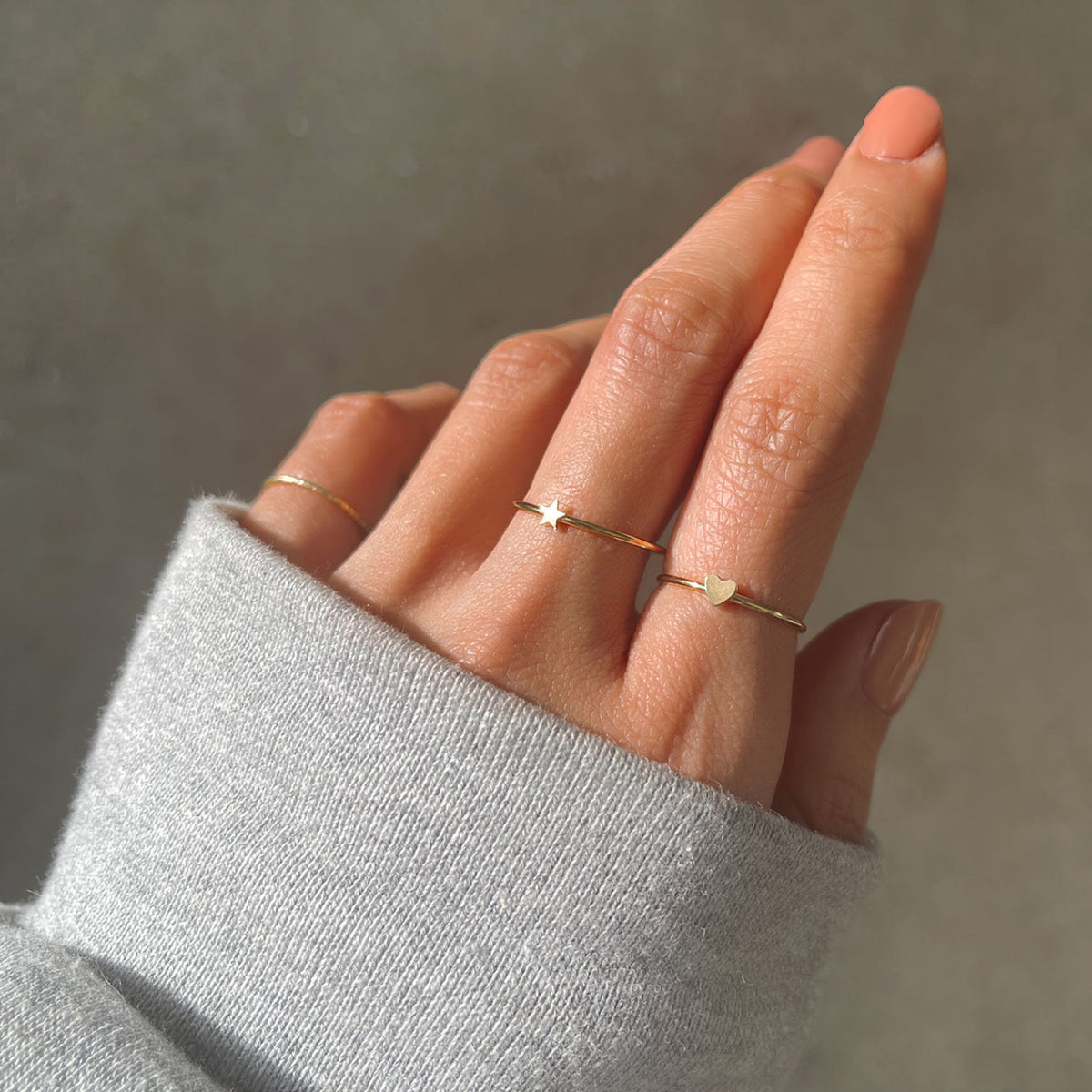 14K Gold Mini Star Ring, Minimal Stackable Ring, Celestial Jewelry, Constellation Ring, Birthday Gift, Simple Gold Ring, Rose Gold