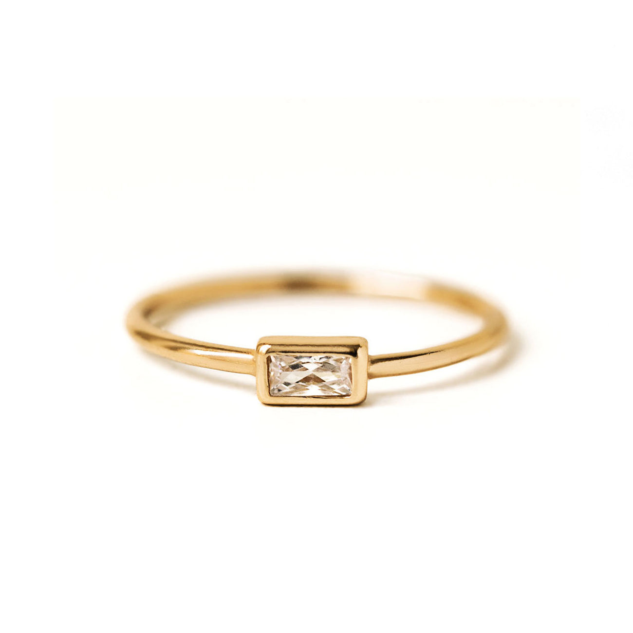 Tiny Gold Baguette Ring