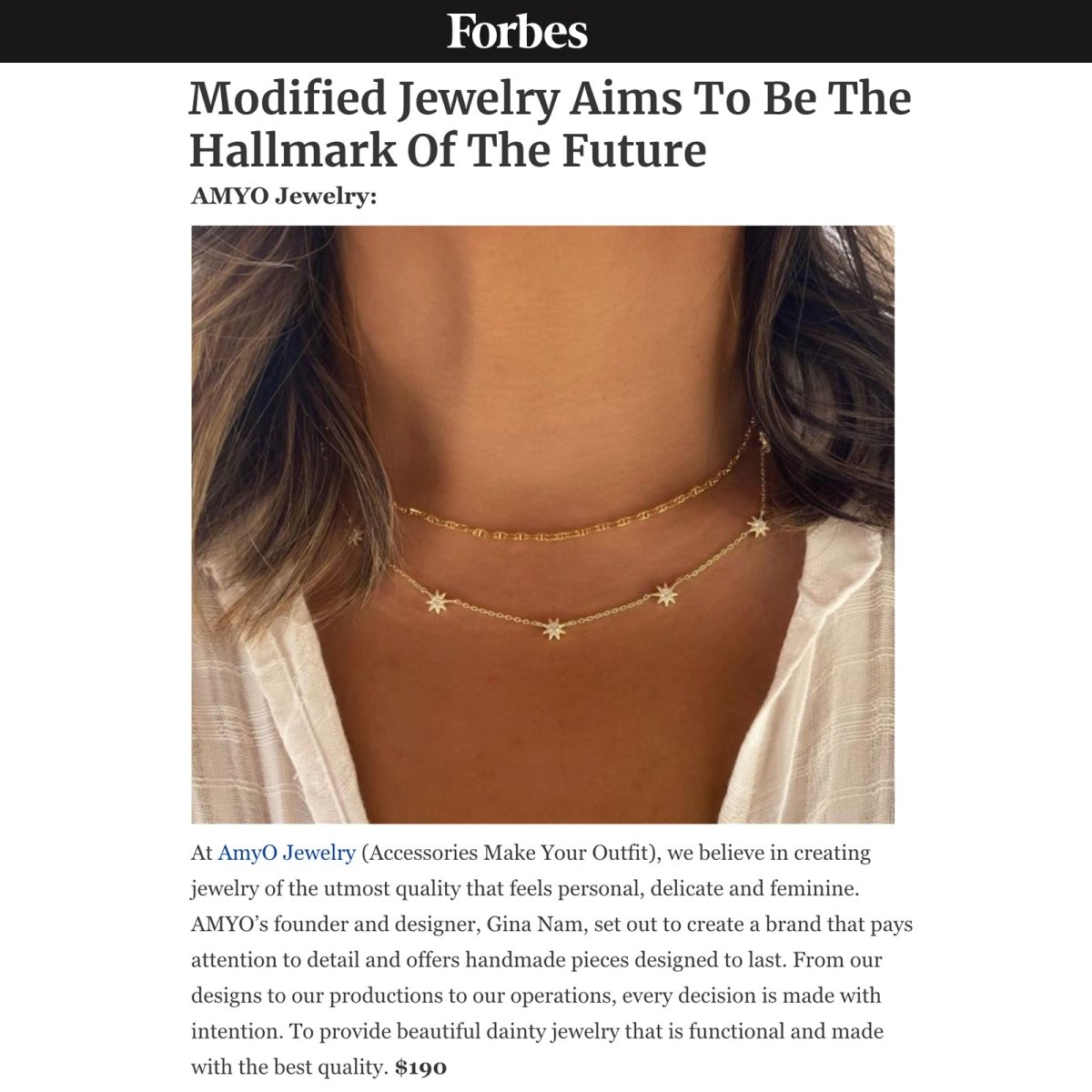 Celestial Starburst Layered Necklace on Forbes Jewelry of the Future