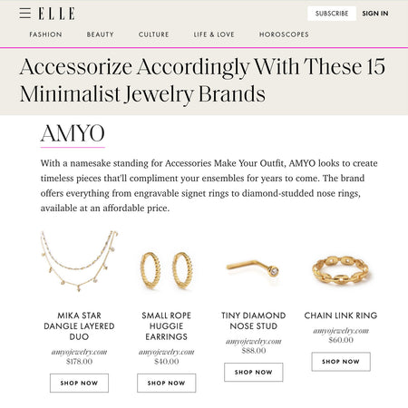 Elle Minimalist Jewelry Brands